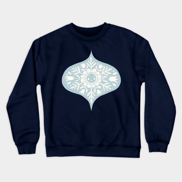 Frost Botanical Face Sunburst Bauble Crewneck Sweatshirt by Rebelform